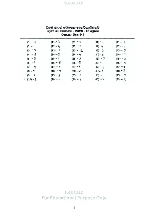 Grade 12 Chemistry Second Term 2020 North Western Province Answers (SM) thumbnail